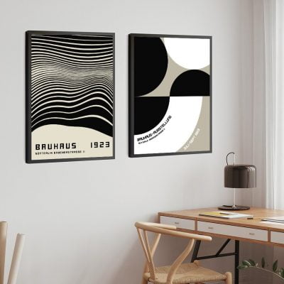 Modern Abstract Classic Bauhaus Exhibition Poster Wall Art Pictures For Home Office Decor