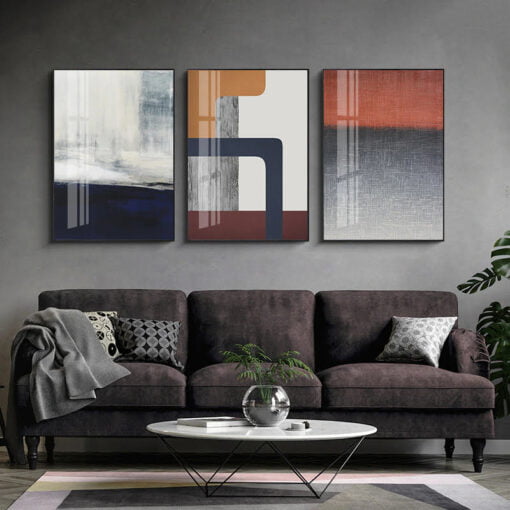 Modern Abstract Design Wall Art Color Block Pictures For Living Room Home Office Decor