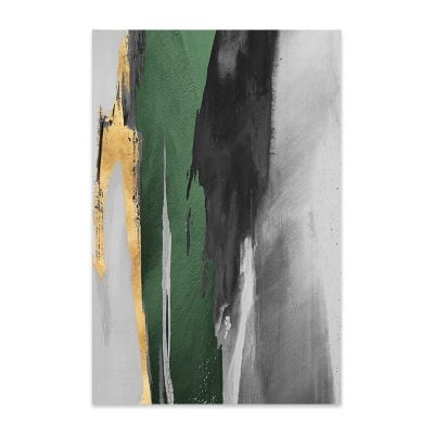 Modern Abstract Golden Green Black Gray Wall Art Pictures For Modern Loft Apartment