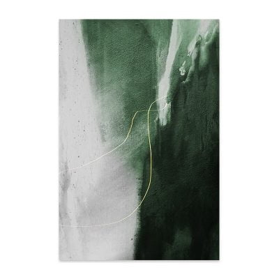 Modern Abstract Golden Green Black Gray Wall Art Pictures For Modern Loft Apartment