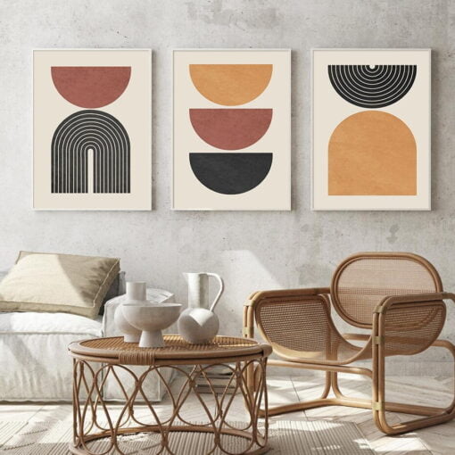 Modern Abstract Minimalist Wall Art Pictures For Mid Century Style Living Room Home Decor