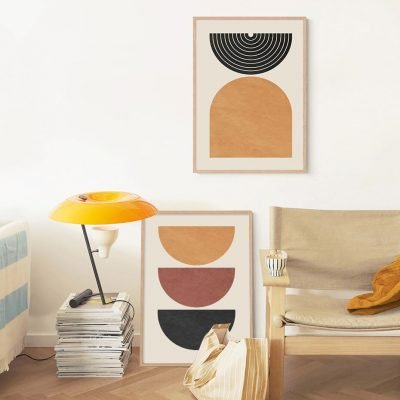 Modern Abstract Minimalist Wall Art Pictures For Mid Century Style Living Room Home Decor