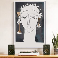 Modern Abstract Vintage Portrait Figure Art Fashion Pictures For Living Room Salon Art Decor