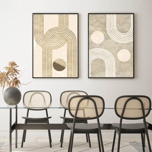 Modern Art Mid Century Style Line Art Wall Art Pictures For Bohemian Living Room