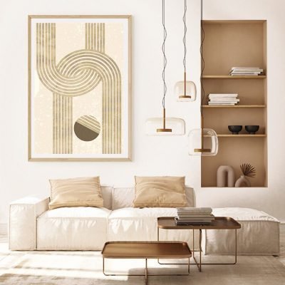 Modern Art Mid Century Style Line Art Wall Art Pictures For Bohemian Living Room