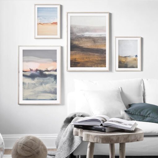 Modern Atmospheric Seascape Abstract Wall Art For Living Room Bedroom Art Decor