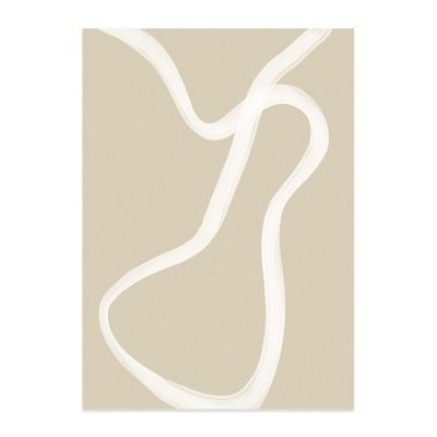 Modern Beige Abstract Mid Century Style Wall Art Pictures For Living Room Gallery Wall