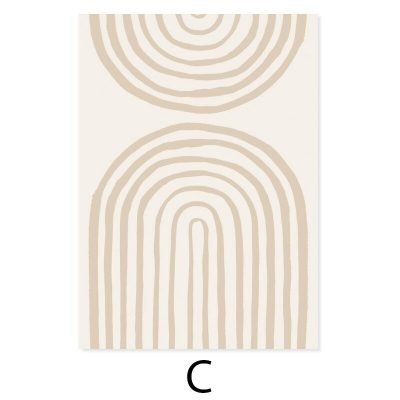 Modern Beige Abstract Mid Century Style Wall Art Pictures For Living Room Gallery Wall