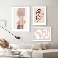 Modern Beige Terracotta Wall Art Abstract Bohemian Pictures For Living Room Decor