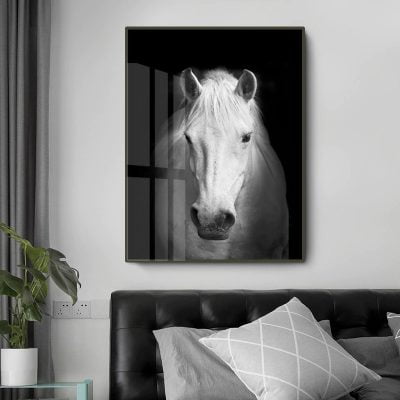 Modern Black & White Wildlife Wall Art Minimalist Nature Pictures For Home Office Interiors