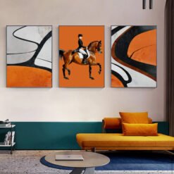 Modern Fashion Equestrian Show Jumping Horse Wall Art Pictures For Home Office Living Room