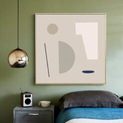 Modern Minimalist Abstract Wall Art Subtle Shades Of Blue Beige Pictures For Bedroom