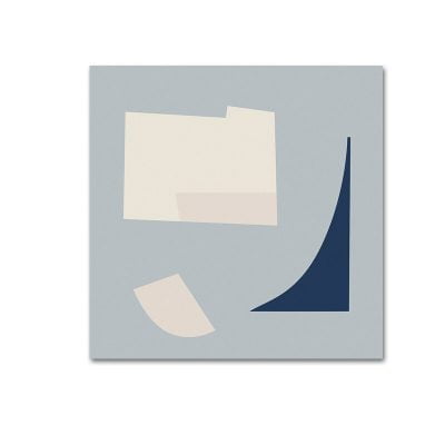 Modern Minimalist Abstract Wall Art Subtle Shades Of Blue Beige Pictures For Bedroom