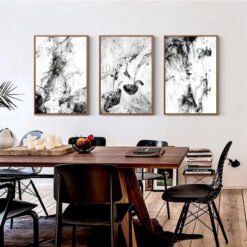 Modern Minimalist Black Ink Formations Fine Art Canvas Prints Pictures For Home Office Decor