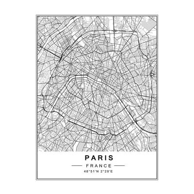 Modern Minimalist City Map Wall Decor Black & White Posters For Modern Home Office Decor