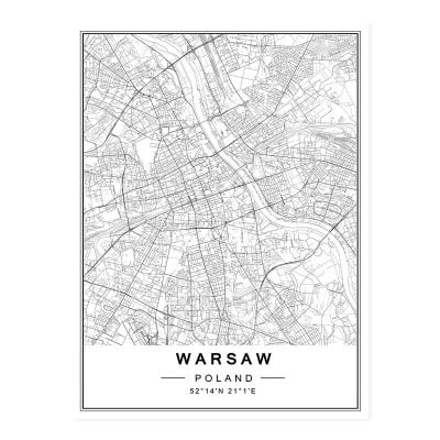 Modern Minimalist City Map Wall Decor Black & White Posters For Modern Home Office Decor