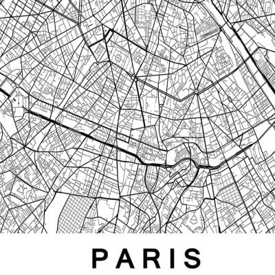 Modern Minimalist City Map Wall Decor Black & White Posters For Modern Home Office Decor