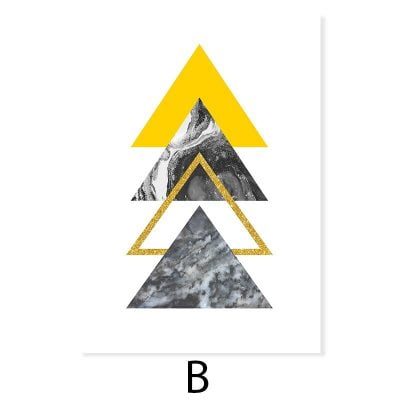 Modern Minimalist Nordic Deer Wall Art Yellow Gray Geometric Pictures For Living Room Decor