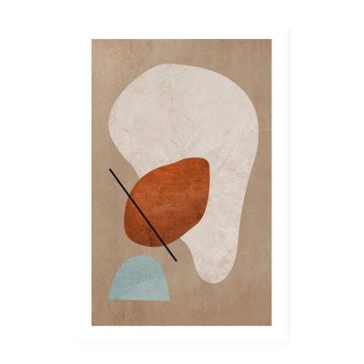 Neutral Color Mid Century Style Abstract Wall Art For Living Room Modern Home Office Decor