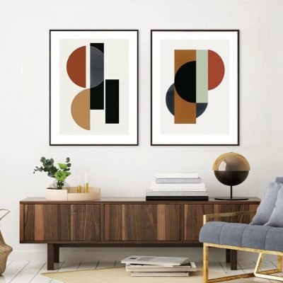 Neutral Colors Abstract Geometry Wall Art Nordic Pictures For Modern Home Office Interiors