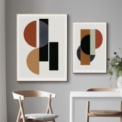 Neutral Colors Abstract Geometry Wall Art Nordic Pictures For Modern Home Office Interiors