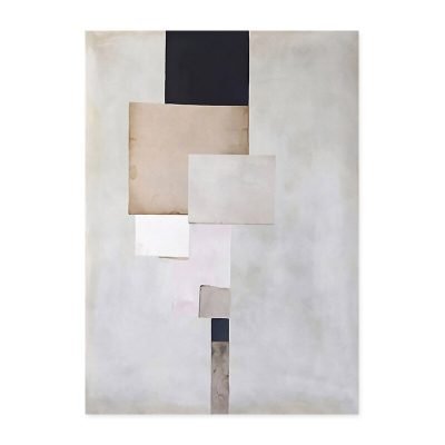 Neutral Colors Vintage Color Block Abstract Wall Art Pictures For Modern Apartment Decor