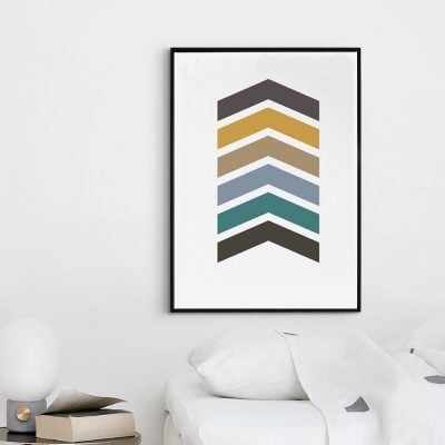 Nordic Neutral Colors Adventure Chevron Wall Art Poster Minimalist Picture For Scandinavian Interiors