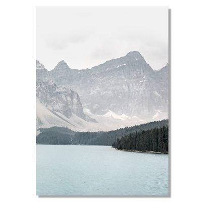 Northern Mountain Lake Landscape Wall Art Pictures For Bedroom Living Room Decor