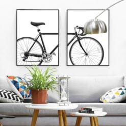 Old School Racer Cycling Wall Art Black & White Fine Art Canvas Prints For Home Office