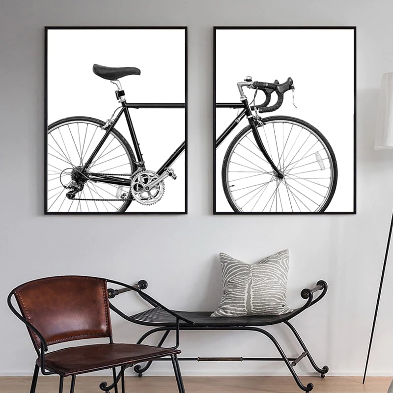 Old School Racer Cycling Wall Art Black & White Fine Art Canvas Prints For Home Office