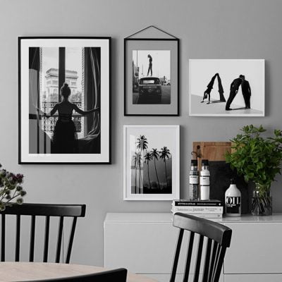 Paris Chic Black White Fashion Gallery Wall Art Pictures For Living Room Bedroom Art Decor