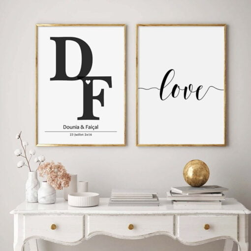 Personalized Anniversary Wall Art Custom Prints For Couples Living Room Bedroom Decor