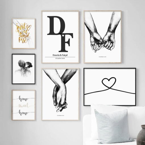 Personalized Anniversary Wall Art Custom Prints For Couples Living Room Bedroom Decor