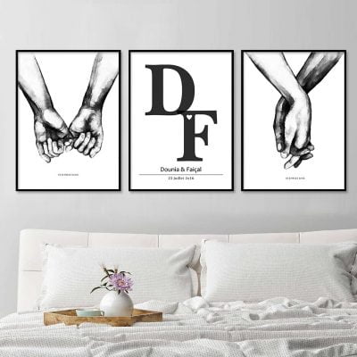 Personalized Anniversary Wall Art Custom Prints For Couples Living Room Bedroom Decor