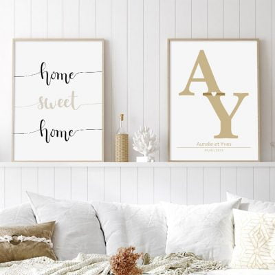 Personalized Anniversary Wall Art Custom Prints For Couples Living Room Bedroom Decor