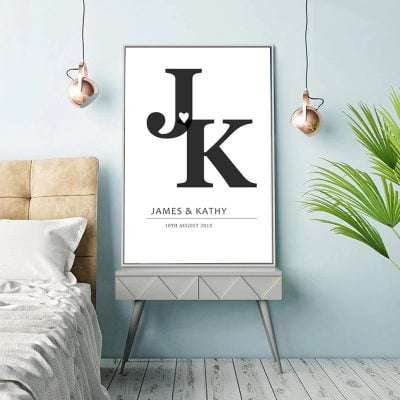 Personalized Anniversary Wall Art Custom Prints For Couples Living Room Bedroom Decor