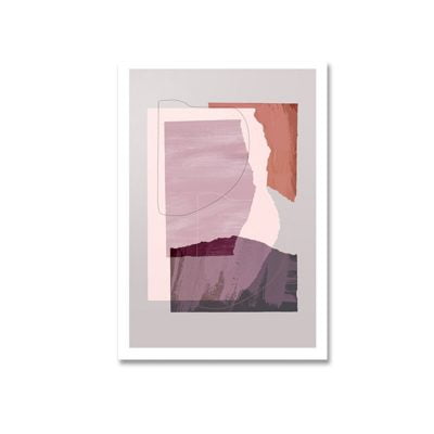 Pink Blue Gray Abstract Nordic Wall Art For Living Room Bedroom Home Art Decor