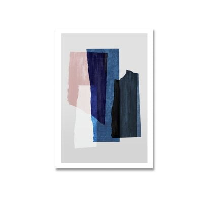 Pink Blue Gray Abstract Nordic Wall Art For Living Room Bedroom Home Art Decor