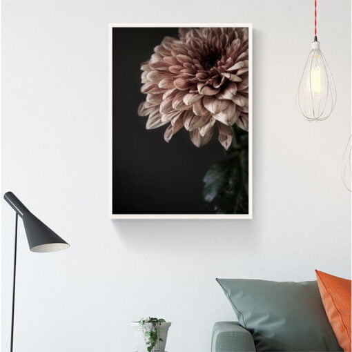 Pink Dahlia Pink Floral Wall Art Fine Art Canvas Prints Modern Botanical Pictures For Living Room