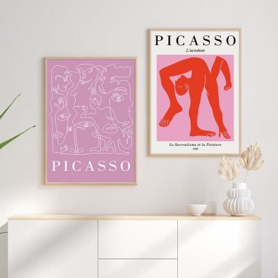 Pink Surrealism Classical Gallery Wall Art Fine Art Canvas Prints For Bedroom Living Room