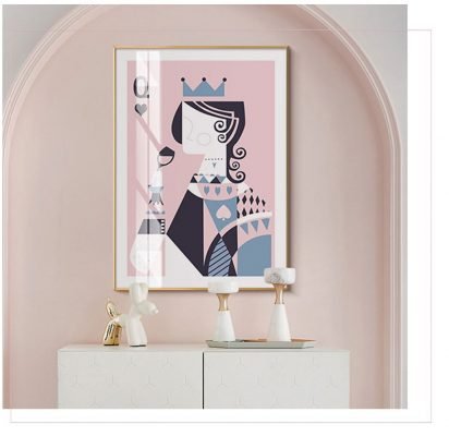 Poker King Queen Playing Cards Wall Art Modern Abstract Pictures For Dining Room Art Decor