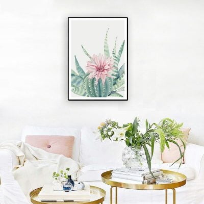 Pretty Succulents Cactus Flower Wall Art Botanical Pictures For Kitchen Living Room Decor