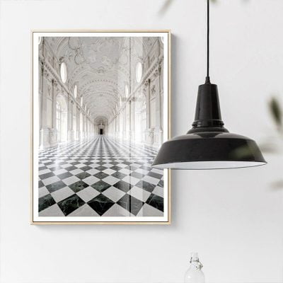 Royal Palace Classical Architectural Wall Art Black & White Picture For Home Office Decor