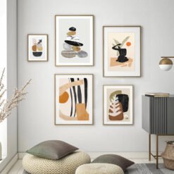 Scandinavian Abstract Still Life Nature Gallery Wall Art Pictures For Modern Home Decor