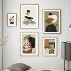 Scandinavian Abstract Still Life Nature Gallery Wall Art Pictures For Modern Home Decor