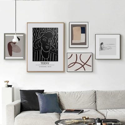 Scandinavian Abstract Wall Art Minimalist Gallery Wall Pictures For Modern Living Room Decor