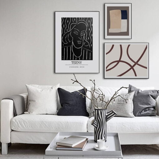 Scandinavian Abstract Wall Art Minimalist Gallery Wall Pictures For Modern Living Room Decor