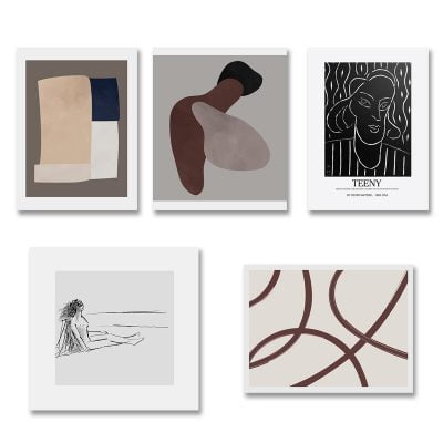 Scandinavian Abstract Wall Art Minimalist Gallery Wall Pictures For Modern Living Room Decor