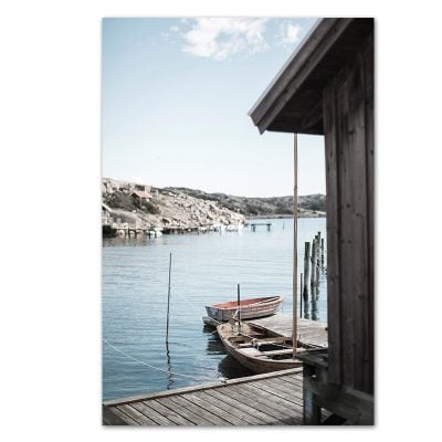 Scandinavian Island Landscape Wall Art Fine Art Canvas Prints For Modern Living Room Decor