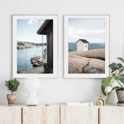 Scandinavian Island Landscape Wall Art Fine Art Canvas Prints For Modern Living Room Decor